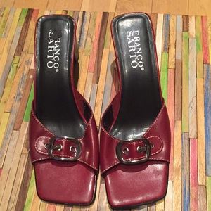 Franco Sarto red mules